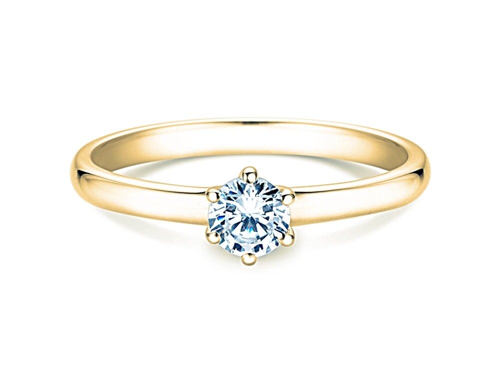 Verlobungsring Melody in 18K Gelbgold mit Labordiamant 0,50ct E/VS
