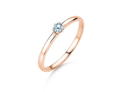 Verlobungsring Melody in 14K Roségold mit Diamant 0,10ct G/SI