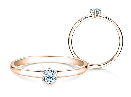 Verlobungsring Melody in 9K Roségold mit Diamant 0,15ct G/SI
