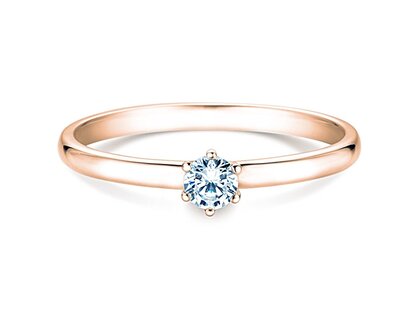 Verlobungsring Melody in 18K Roségold mit Diamant 0,15ct D/IF