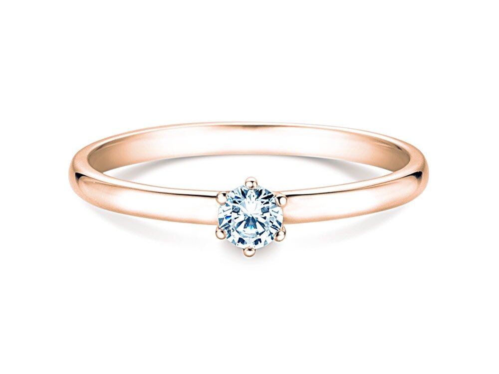 Verlobungsring Melody in 18K Roségold mit Labordiamant 0,15ct D/IF
