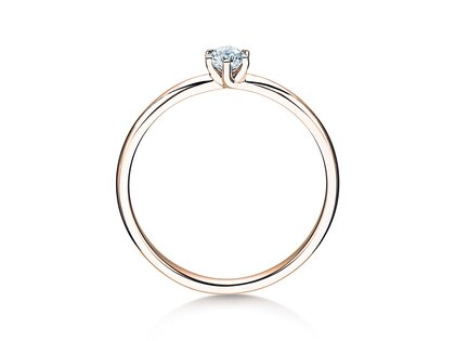 Verlobungsring Melody in 18K Roségold mit Diamant 0,15ct D/IF