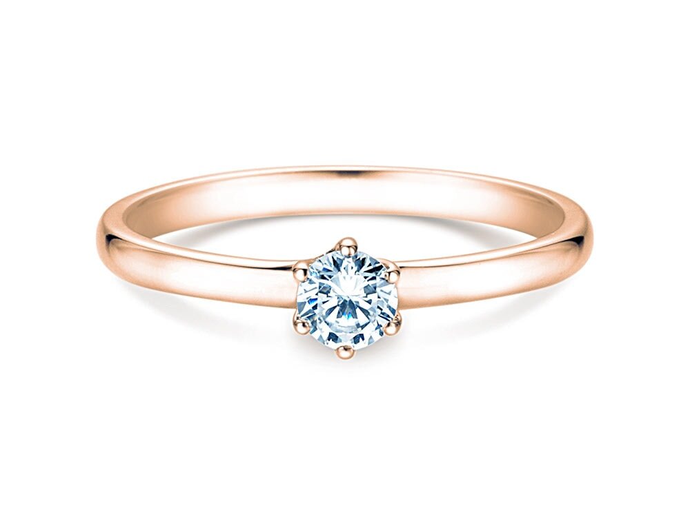 Verlobungsring Melody in 18K Roségold mit Diamant 0,25ct G/SI