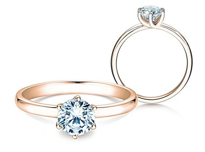 Verlobungsring Melody in 9K Roségold mit Diamant 1,00ct H/SI