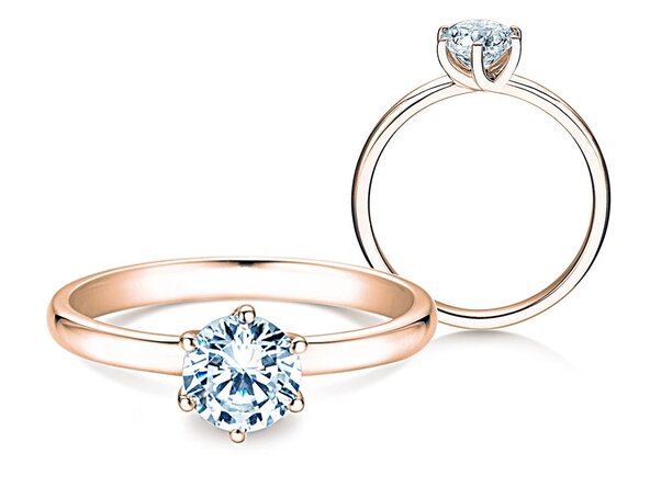 Verlobungsring Melody in 14K Roségold mit Diamant 1,00ct G/IF