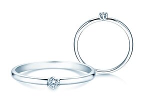 Verlobungsring Melody in 9K Weißgold mit Diamant 0,05ct G/SI