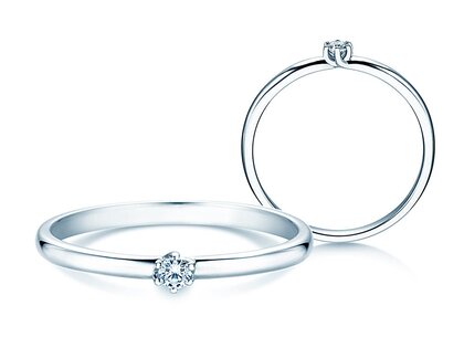 Verlobungsring Melody in 14K Weißgold mit Diamant 0,05ct H/SI