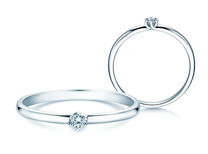 Verlobungsring Melody in Silber 925/- mit Diamant 0,07ct G/SI