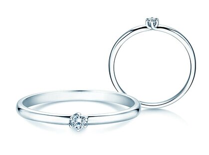 Verlobungsring Melody in Silber 925/- mit Diamant 0,07ct G/SI