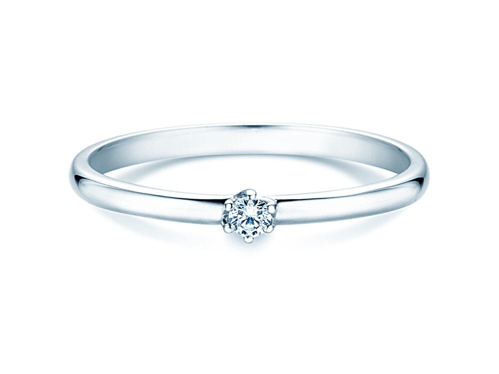 Verlobungsring Melody in Silber 925/- mit Diamant 0,05ct G/SI