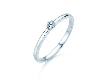 Verlobungsring Melody in 14K Weißgold mit Diamant 0,05ct H/SI