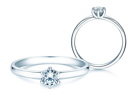 Verlobungsring Melody in 9K Weißgold mit Diamant 0,50ct H/SI
