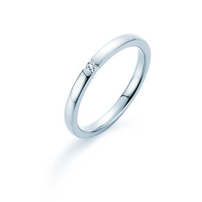 Verlobungsring Infinity in 14K Weißgold mit Diamant 0,03ct H/SI