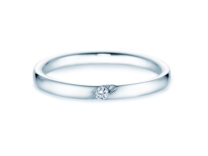 Verlobungsring Italic in Silber 925/- mit Diamant 0,03ct G/SI