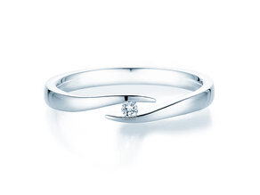 Verlobungsring Twist in 14K Weißgold mit Diamant 0,03ct G/SI