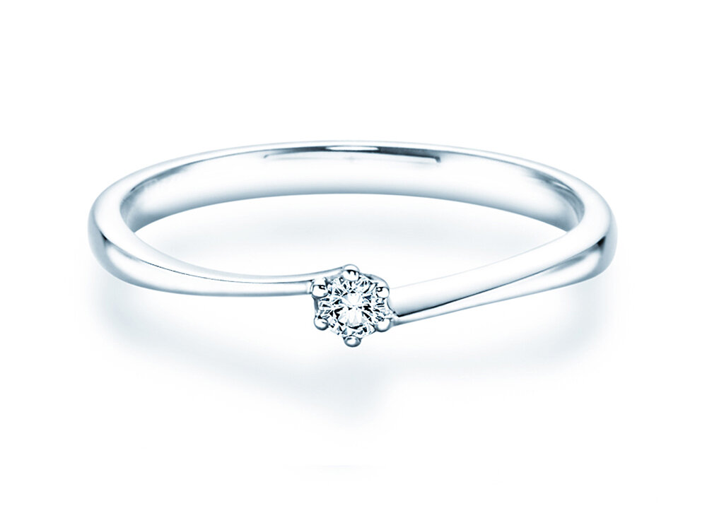 Verlobungsring Devotion in Silber 925/- mit Diamant 0,05ct G/SI