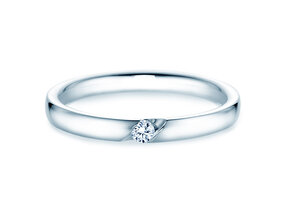 Verlobungsring Italic in 14K Weißgold mit Diamant 0,05ct H/SI