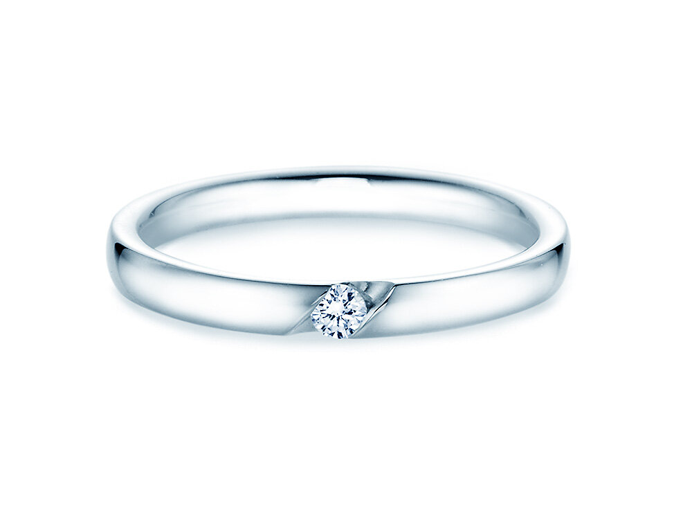 Verlobungsring Italic in Silber 925/- mit Diamant 0,05ct G/SI