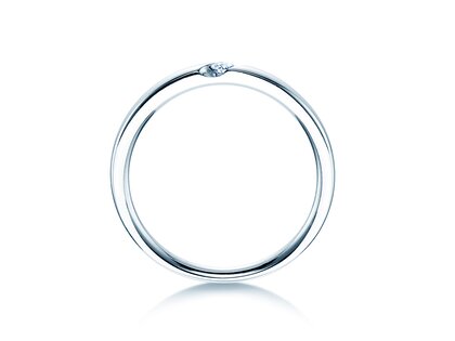 Verlobungsring Italic in 14K Weißgold mit Diamant 0,05ct H/SI