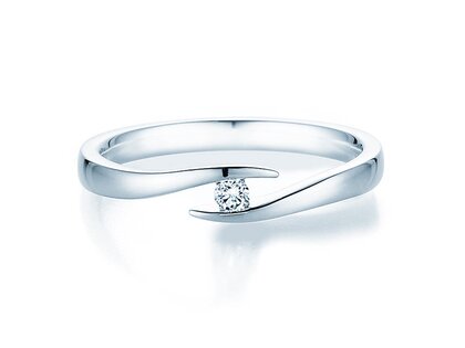 Verlobungsring Twist in Silber 925/- mit Diamant 0,05ct H/SI