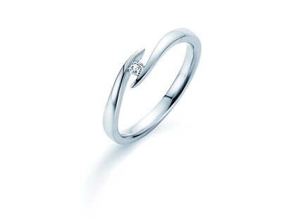 Verlobungsring Twist in Silber 925/- mit Diamant 0,05ct H/SI