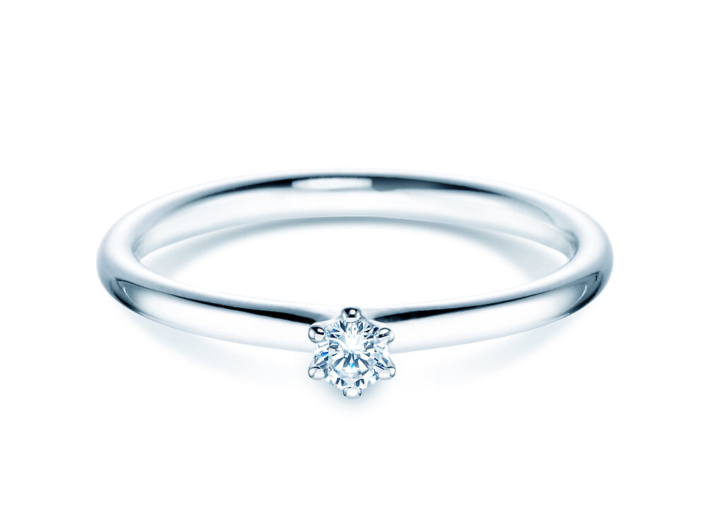 Verlobungsring Classic 6 in Platin 950/- mit Diamant 0,07ct G/SI
