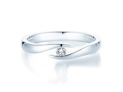 Verlobungsring Twist in 14K Weißgold mit Diamant 0,07ct H/SI