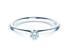 Verlobungsring Classic 6 in 9K Weißgold mit Diamant 0,10ct G/IF
