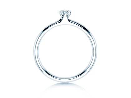 Verlobungsring Classic 6 in 9K Weißgold mit Diamant 0,10ct G/IF