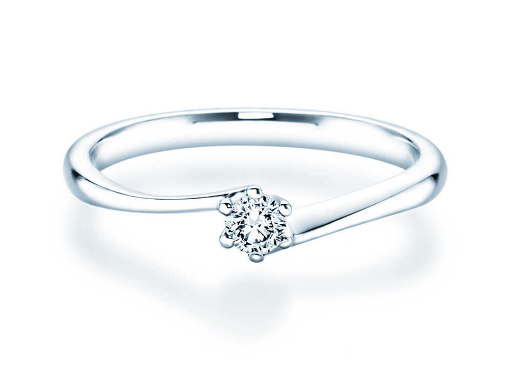 Verlobungsring Devotion in Silber 925/- mit Diamant 0,10ct G/SI