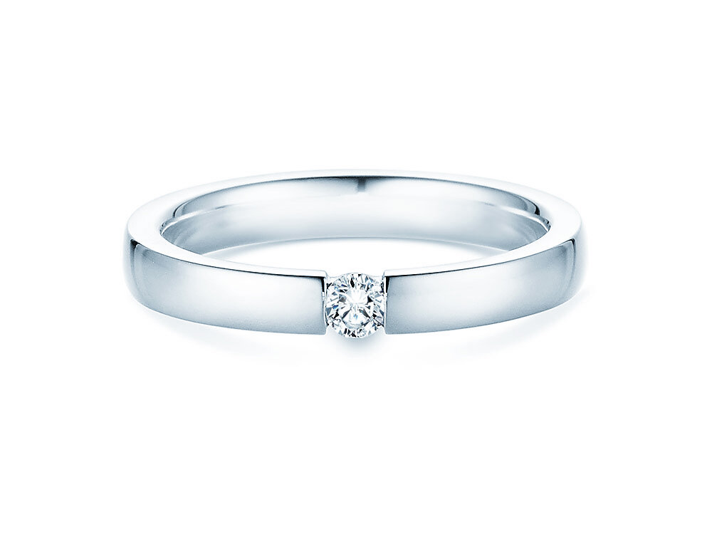 Verlobungsring Infinity in Silber 925/- mit Diamant 0,10ct G/SI
