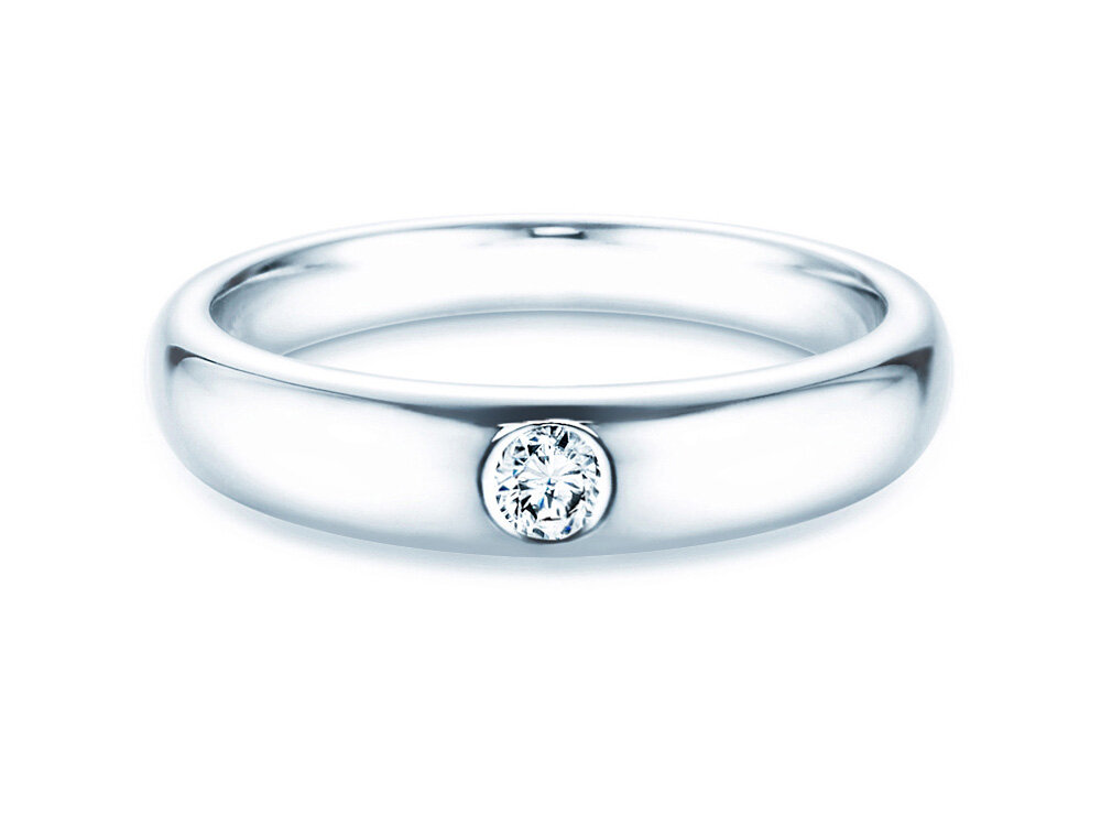 Verlobungsring Promise in Silber 925/- mit Diamant 0,10ct G/SI