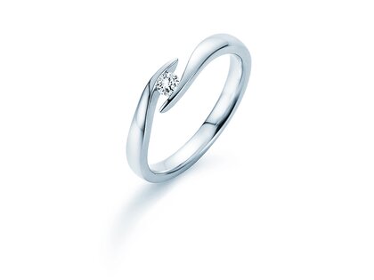 Verlobungsring Twist in Silber 925/- mit Diamant 0,10ct G/VS