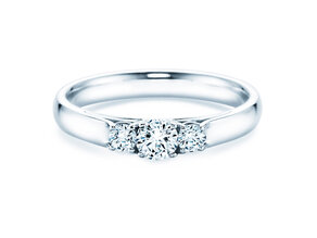 Verlobungsring 3 Stones in 14K Weißgold mit Diamanten 0,11ct G/SI