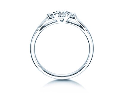 Verlobungsring 3 Stones in 14K Weißgold mit Diamanten 0,11ct G/SI