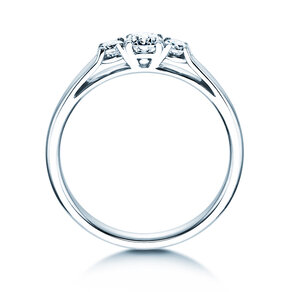 Verlobungsring 3 Stones in 14K Weißgold mit Diamanten 0,11ct G/SI