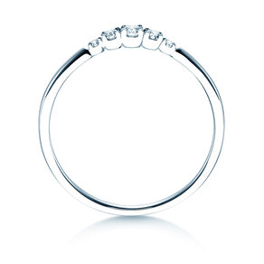 Verlobungsring 5 Diamonds in 14K Weißgold mit Diamanten 0,15ct G/SI