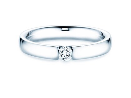 Verlobungsring Destiny in 14K Weißgold mit Diamant 0,15ct H/SI