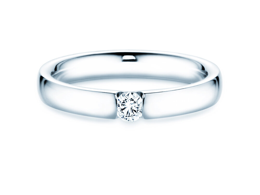Verlobungsring Destiny in Silber 925/- mit Diamant 0,15ct G/SI