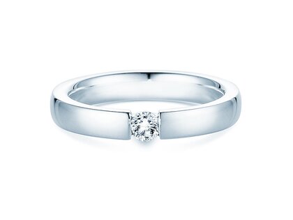 Verlobungsring Infinity in 14K Weißgold mit Labordiamant 0,15ct E/VS