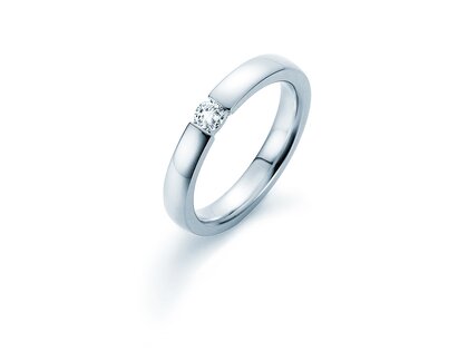 Verlobungsring Infinity in 14K Weißgold mit Labordiamant 0,15ct E/VS