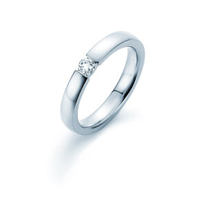 Verlobungsring Infinity in 14K Weißgold mit Labordiamant 0,15ct E/VS