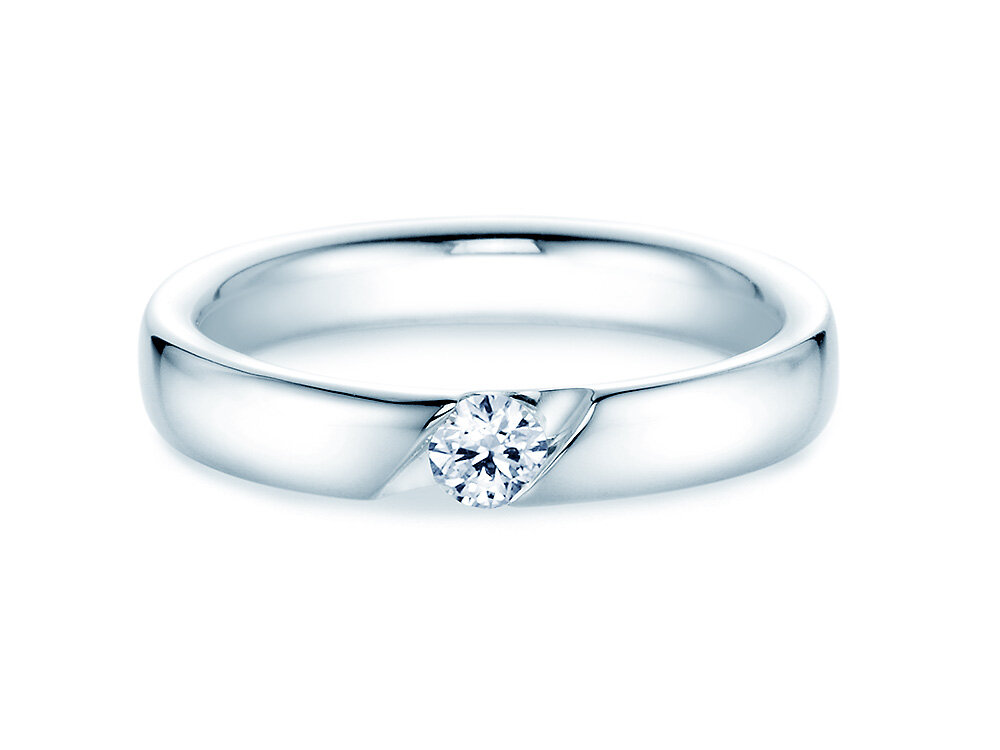 Verlobungsring Italic in Silber 925/- mit Labordiamant 0,15ct D/IF