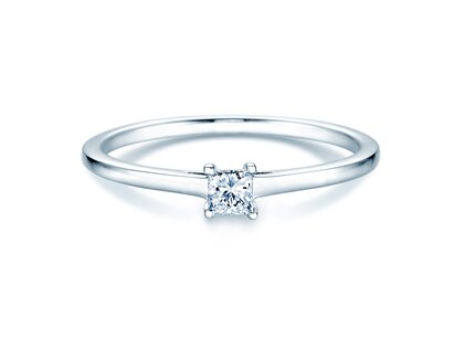 Verlobungsring Princess in Silber 925/- mit Diamant 0,15ct G/SI