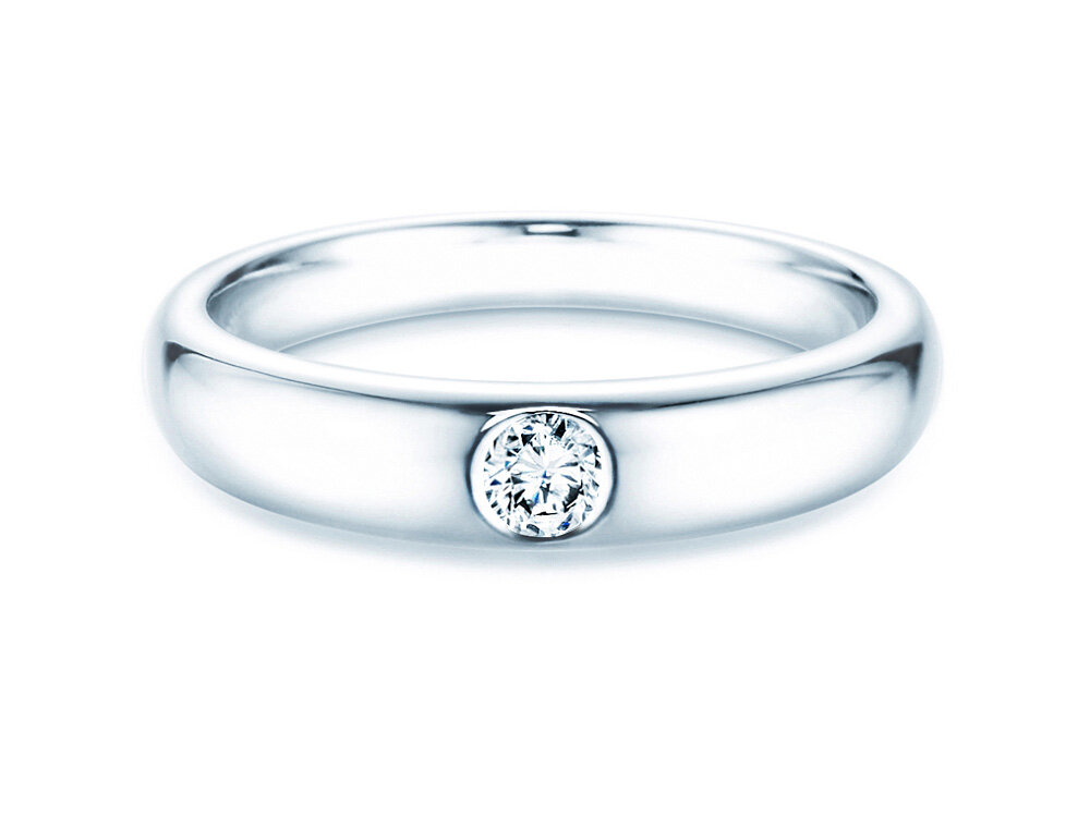 Verlobungsring Promise in Silber 925/- mit Diamant 0,15ct G/SI