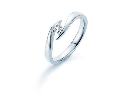Verlobungsring Twist in Silber 925/- mit Diamant 0,15ct G/SI