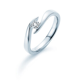 Verlobungsring Twist in Silber 925/- mit Diamant 0,15ct G/SI