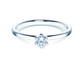 Verlobungsring Classic 6 in 14K Weißgold mit Diamant 0,20ct H/SI