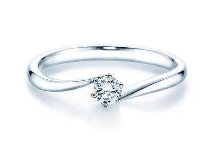 Verlobungsring Devotion in 14K Weißgold mit Diamant 0,20ct D/IF