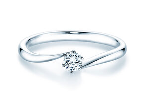 Verlobungsring Devotion in 14K Weißgold mit Diamant 0,20ct D/IF